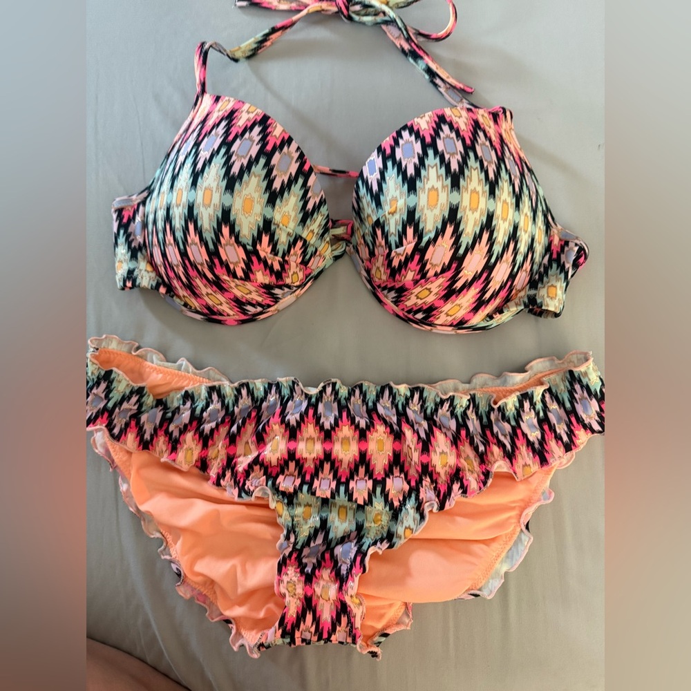 Colorful Patterned Bikini Set Victoria Secret